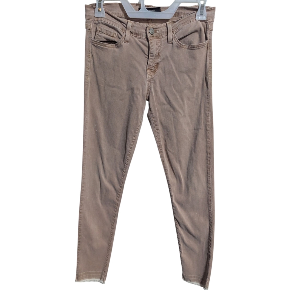 Flying Monkey Women's Jeans Sz 28 tan Brown Skinny Stretchy Distressed